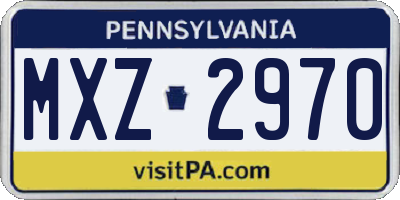PA license plate MXZ2970