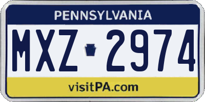 PA license plate MXZ2974