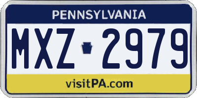 PA license plate MXZ2979