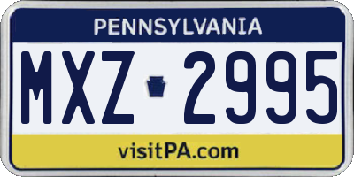 PA license plate MXZ2995