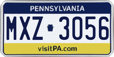 PA license plate MXZ3056