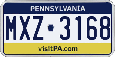 PA license plate MXZ3168