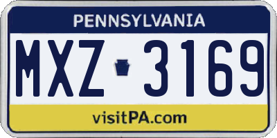 PA license plate MXZ3169