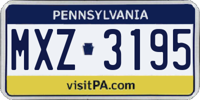 PA license plate MXZ3195