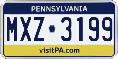 PA license plate MXZ3199