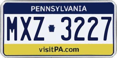 PA license plate MXZ3227