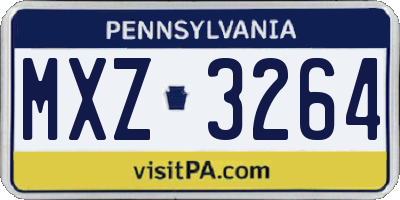 PA license plate MXZ3264