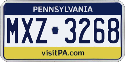 PA license plate MXZ3268