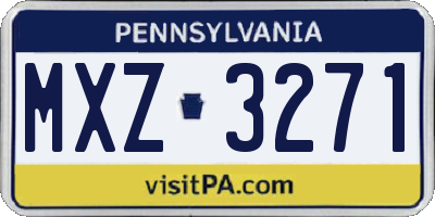 PA license plate MXZ3271
