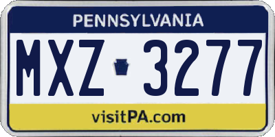 PA license plate MXZ3277