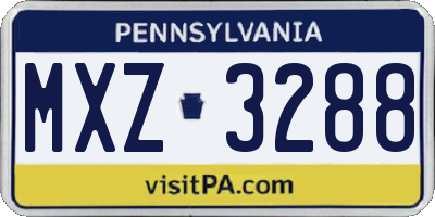 PA license plate MXZ3288