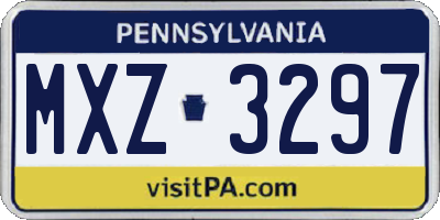 PA license plate MXZ3297