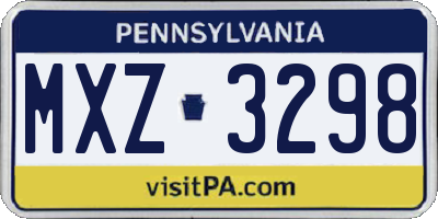 PA license plate MXZ3298