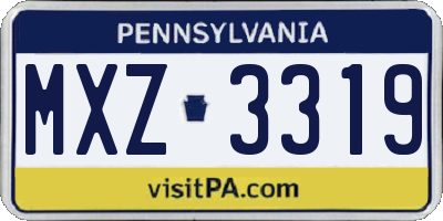 PA license plate MXZ3319