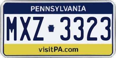 PA license plate MXZ3323