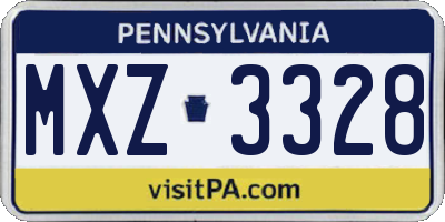 PA license plate MXZ3328