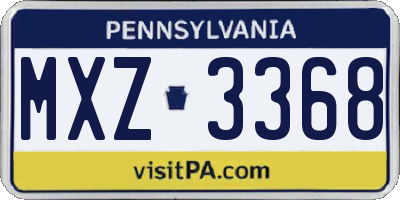 PA license plate MXZ3368