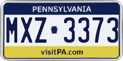 PA license plate MXZ3373