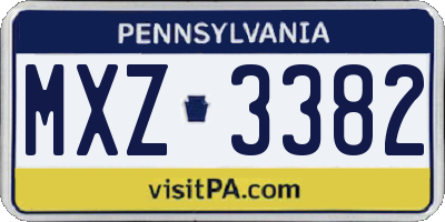 PA license plate MXZ3382