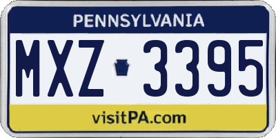 PA license plate MXZ3395
