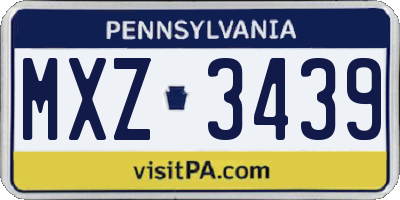 PA license plate MXZ3439