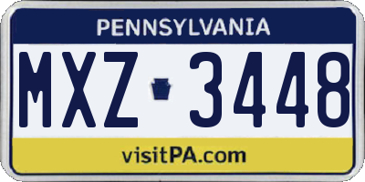 PA license plate MXZ3448