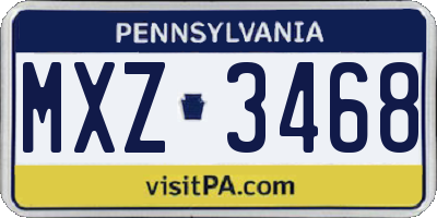 PA license plate MXZ3468