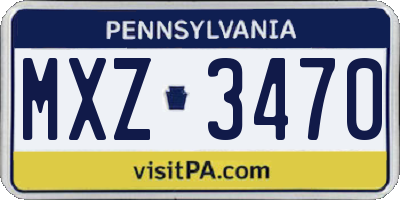 PA license plate MXZ3470