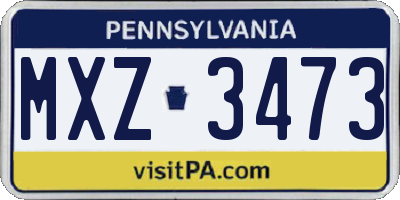 PA license plate MXZ3473