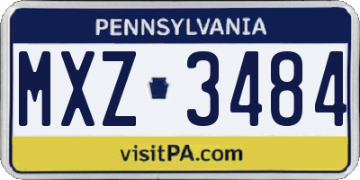 PA license plate MXZ3484