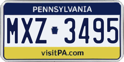 PA license plate MXZ3495