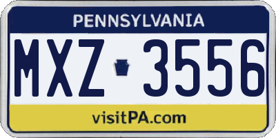 PA license plate MXZ3556