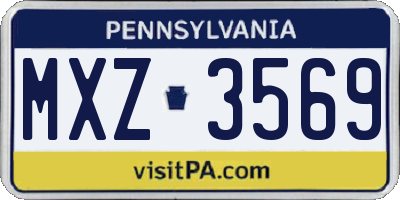 PA license plate MXZ3569