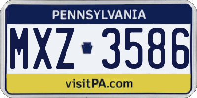 PA license plate MXZ3586