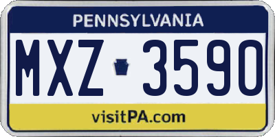 PA license plate MXZ3590