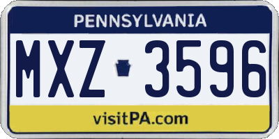 PA license plate MXZ3596