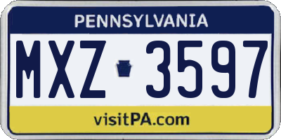 PA license plate MXZ3597