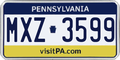 PA license plate MXZ3599