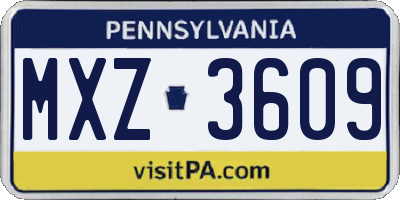 PA license plate MXZ3609