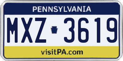 PA license plate MXZ3619