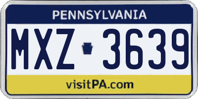 PA license plate MXZ3639