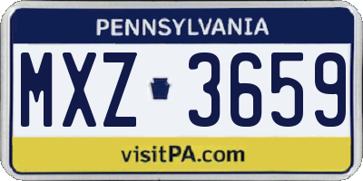 PA license plate MXZ3659