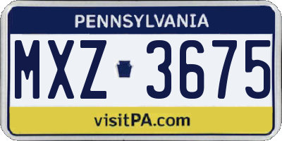 PA license plate MXZ3675