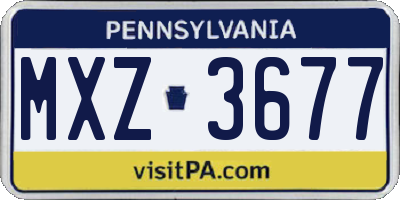 PA license plate MXZ3677