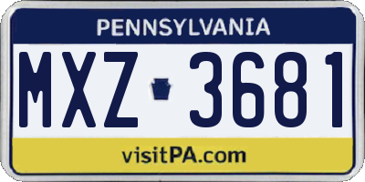 PA license plate MXZ3681