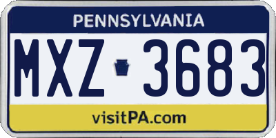 PA license plate MXZ3683