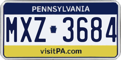 PA license plate MXZ3684