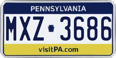 PA license plate MXZ3686
