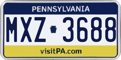 PA license plate MXZ3688