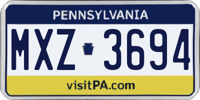PA license plate MXZ3694